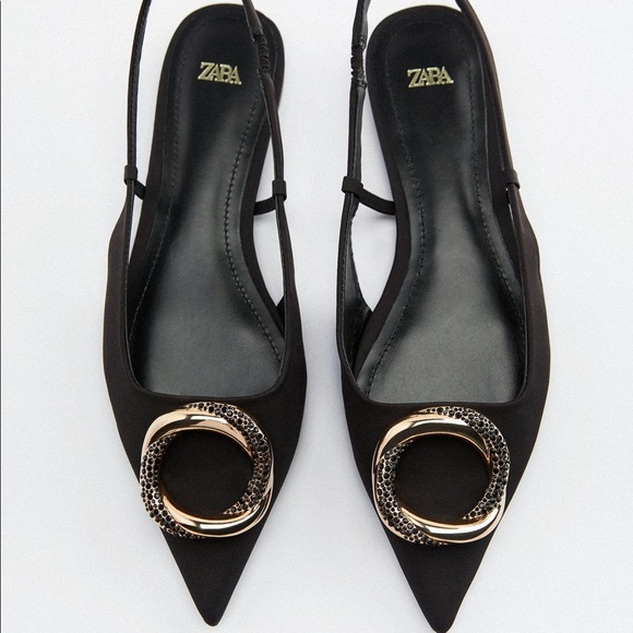 EMBELLISHED FLAT SLINGBACK SHOES - Picture 2 of 9